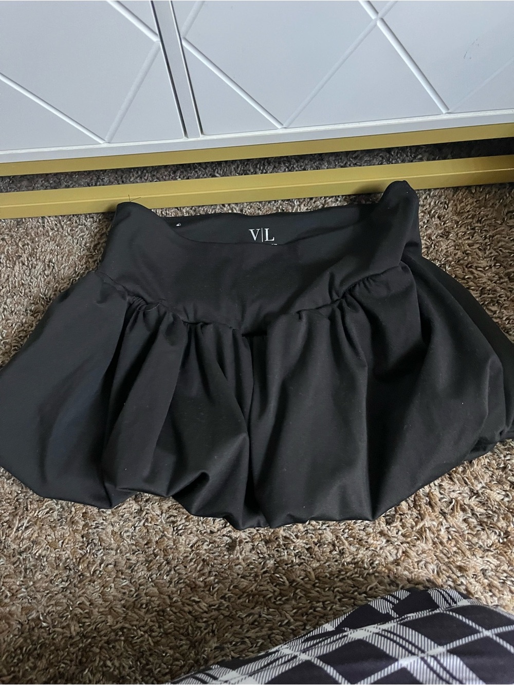 Black Bubble Mini Skirt